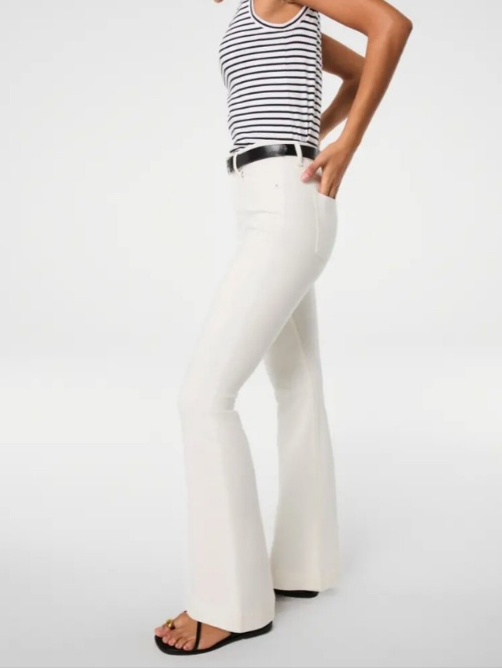 NEW! SPANX Lycra Flare White Jeans Size 8